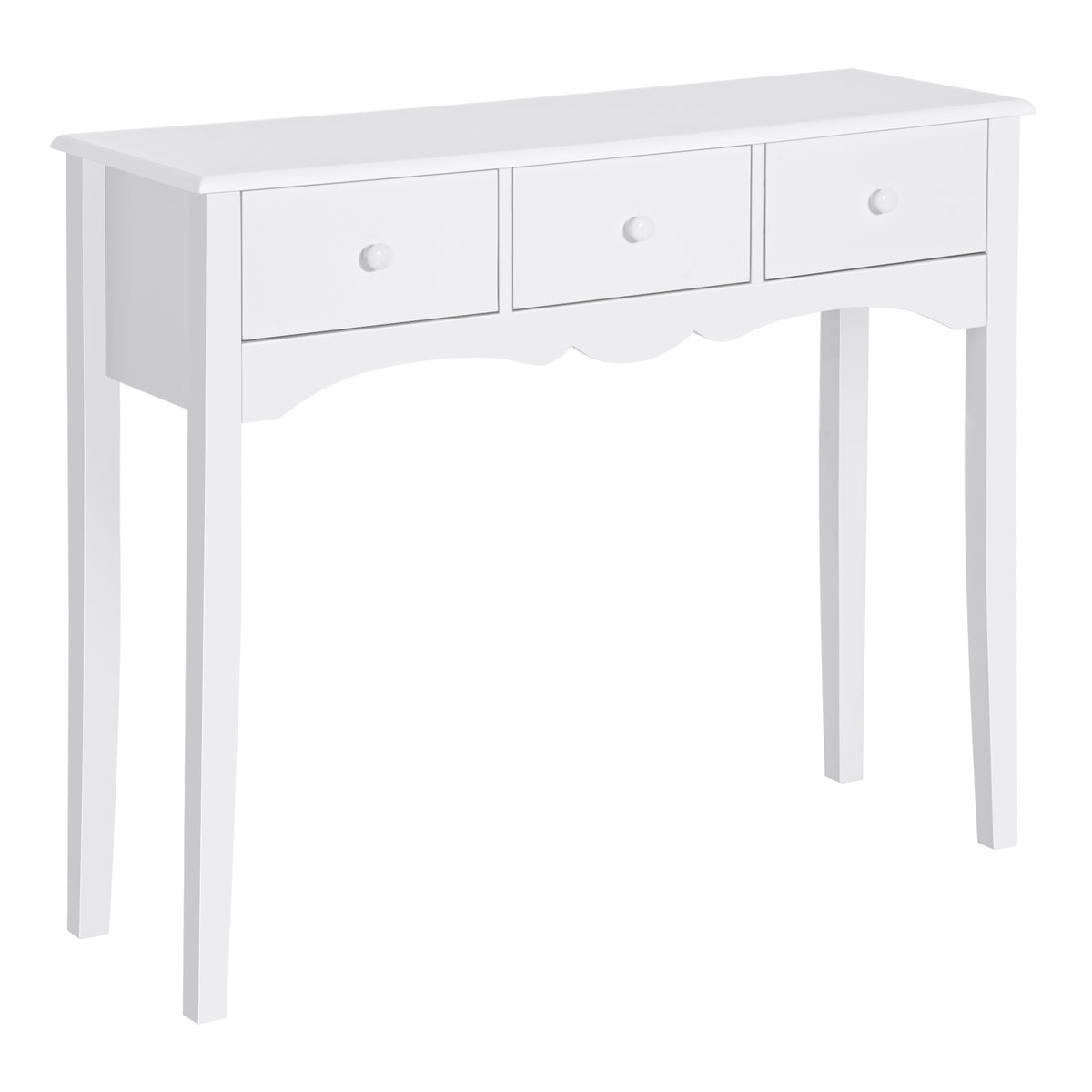 Mesa Consola Elegante Móvel de Entrada com 3 Gavetas 100x32x85cm Branco — foto 1