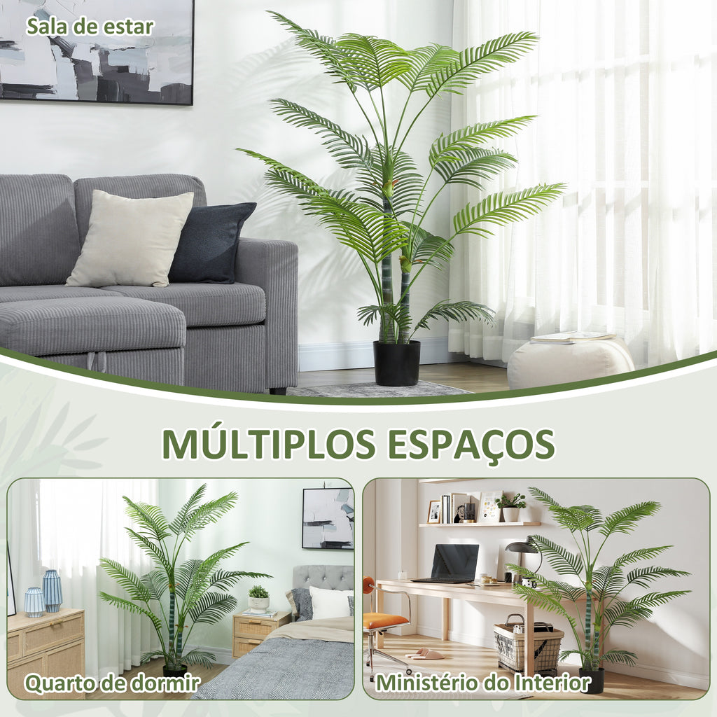 Planta Artificial Decorativa 170 cm Palmeira Artificial com Vaso e Folhas para Interior Casa Sala Escritório Verde — foto 5