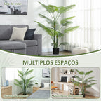Planta Artificial Decorativa 170 cm Palmeira Artificial com Vaso e Folhas para Interior Casa Sala Escritório Verde — foto 5