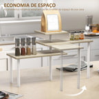 Estante de Cozinha de 3 Níveis Estante de Cozinha com 3 Prateleiras Giratórias Estrutura de Metal e Design em Degraus para Sala de Jantar Sala de Estar 40x18x36,5 cm Madeira — foto 5