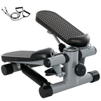 Mini Step para Exercício em Casa Máquina de Step Compacta com Bandas de Resistência Monitor LCD Pedais Antiderrapantes e Ajustáveis em Altura para Treino do Corpo 41x30,5x18,5 cm Cinza — foto 1