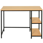 Mesa de computador para escritorio estudo com prateleiras de 2 andares Superfície grande Pernas com protetores ajustáveis Anti-derrapante 106x50x76 cm Cor Madeira — foto 7