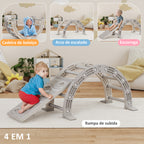 Brinquedo de Escalada para Crianças 4 em 1 com Arco de Escalada Baloiço Rampa e Escorrega Brinquedo de Plástico para Crianças de 18-48 Meses para Interior e Exterior Cinza e Branco — foto 4
