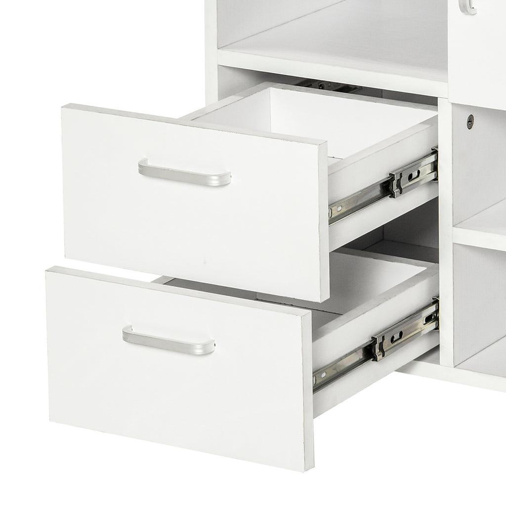 Mobiliário Auxiliar de Escritório com Gavetas e Rodas Multiuso 60x65x35 cm Branco — foto 6