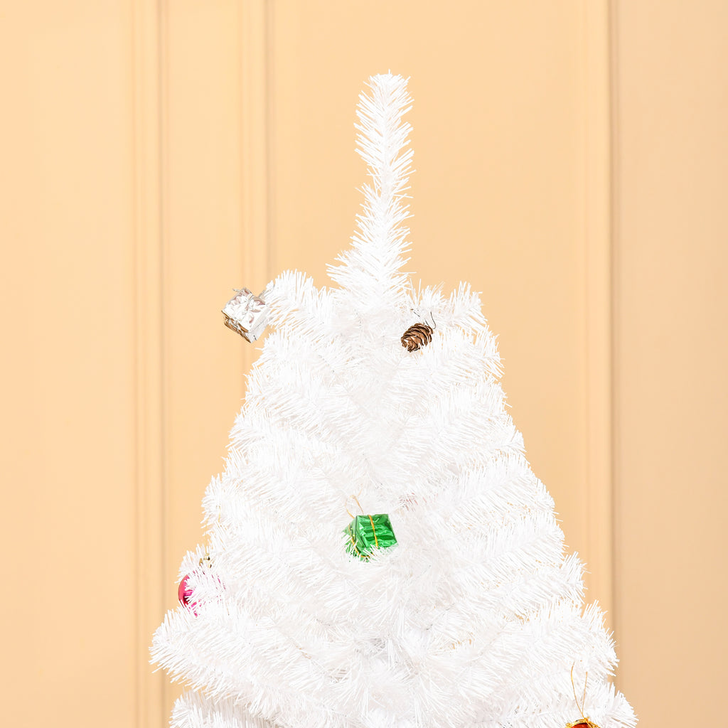Árvore de Natal Artificial 180cm com 930 Ramos de PVC 48 Decorações Incluidas Suporte Metálico Decoração de Natal para Interiores Ø105x180cm Branco — foto 8