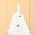 Árvore de Natal Artificial 180cm com 930 Ramos de PVC 48 Decorações Incluidas Suporte Metálico Decoração de Natal para Interiores Ø105x180cm Branco — foto 8