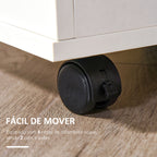 Bloco de Gavetas para Escritório Móvel de Arquivos com 3 Gavetas 4 Rodas e Fechadura com 2 Chaves para Escritório Secretária Casa 40x40x61,5 cm Branco — foto 7
