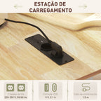 Ilha de Cozinha com Rodas Carrinho de Cozinha com Tomada USB Bancada Rebatível 2 Gavetas 2 Portas Prateleira Ajustável Porta-Temperos e Toalheiro 119,5x74x94,5 cm Branco — foto 5