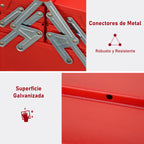 Caixa de ferramentas dobrável de aço com 5 compartimentos Maleta de ferramentas com alça 45x22,5x34,5 cm Vermelho — foto 6