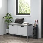 Banco Sapateira com Assento com Almofada Amovível para 4 Pares de Sapatos Banco Sapateira para Entrada Corredor Sala de Estar 84x35x50 cm Branco — foto 2