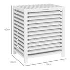 Cesto de Roupa de Bambu Cesto Roupa Suja Capacidade 55L com Bolsa Amovível Forma Retangular 50x36x60 cm Branco — foto 3