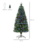 Árvore de Natal Artificial 150cm com 180 Ramos Luzes LED de Múltiplas Cores e Estrela Decorativa Ø74x150 cm Verde — foto 3