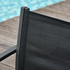 Conjunto de Móveis de Jardim Conjunto de 4 Peças Móveis de Exterior com 2 Poltronas 1 Sofá de 2 Lugares e Mesa de Centro com Tampo de Vidro Temperado Preto — foto 8