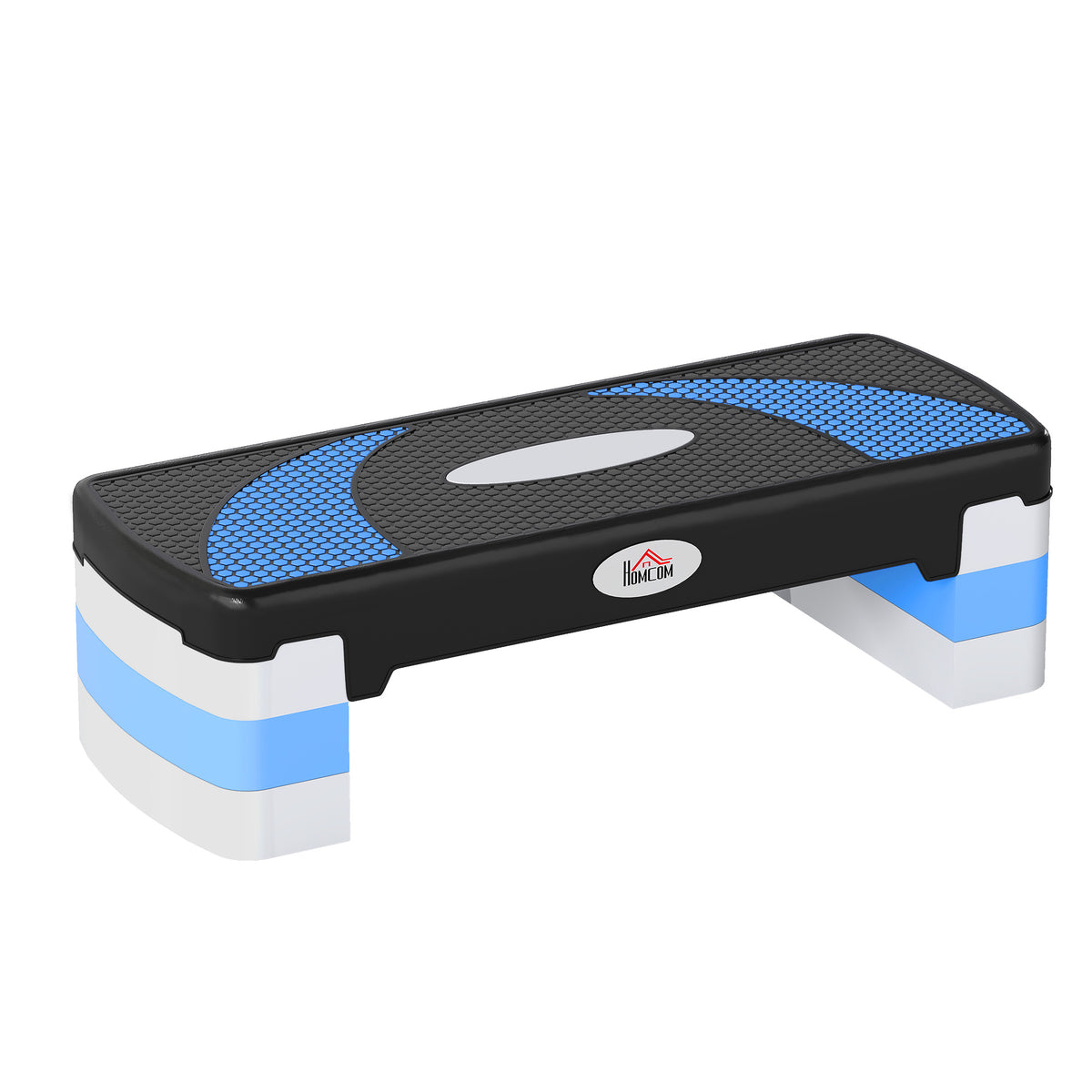 Step para Exercício Aeróbico Plataforma Step com Altura Ajustável em 3 Níveis com Carga Máxima 150kg para Exercício em Academia Casa 80x31x10-20cm Azul — foto 1