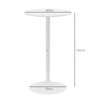 Mesa de Bar Redonda Mesa Alta de Cozinha Moderna com Bancada Pintada e Estrutura de Aço para 2 Pessoas para Casa Sala de Jantar Ø60x102 cm Branco — foto 3