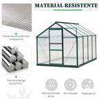 Estufa de Jardim 2x2,5m de Policarbonato e Alumínio Estufa com Clarabóia Proteção UV 30 e Base 4,79 m² para Vasos Cultivos de Plantas e Flores Transparente — foto 5