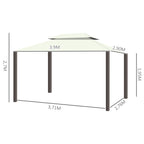 Pérgola de Jardim 4x3m Pérgola de Alumínio com Teto com Ventilação 4 Cortinas Laterais 4 Telas Mosquiteiras e 8 Orifícios de Drenagem para festas Eventos Exterior Creme — foto 3