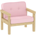 Poltrona Infantil Sofá para Crianças acima de 3 Anos com Tecido Suave de Veludo Cotelê Estrutura de Madeira Assento e Encosto Acolchoados Apoio de Braços Suporta 45 kg 46,5x44x45 cm Rosa — foto 1