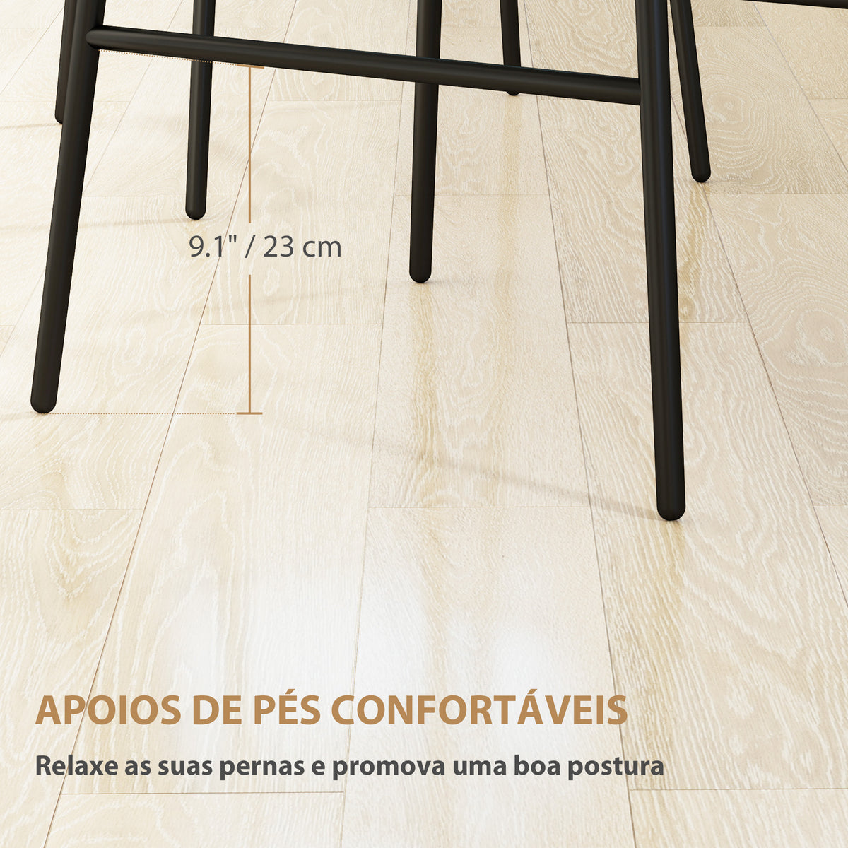 Conjunto de 2 Bancos Altos de Cozinha Bancos de Bar com Encosto e Assento em Vime Sintético Carga 120 kg Bancos de Bar Modernos para Cozinha Sala de Jantar 43x56x101 cm Marrom Claro — foto 5