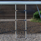 Escada para Trampolim de Aço Escada para Trampolim de 3 ou 2 Degraus com Degraus Largos e 2 Ganchos Capacidade 120 kg 110x32 cm Prata — foto 7
