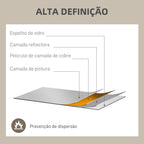 Espelho de Parede Retangular Espelho Estilo Janela 90x60 cm com Moldura de Metal Espelho Decorativo para Sala Quarto Entrada Preto — foto 6