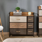 Cómoda Estreita com 7 Gavetas Dobráveis de Tecido, Cómoda de Quarto com Estrutura Metálica, Móvel para Espaços Pequenos, Sala de Estar, Casa de Banho, Multicolor — foto 7