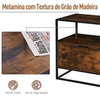 Mesa de console estilo industrial com gaveta grande e prateleira aberta Superfície espaçosa estrutura de metal 73x 45,5x 76cm Rústico Castanho — foto 5
