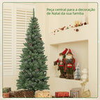 Árvore de Natal 150 cm Árvore de Natal Artificial com 395 Ramos e Suporte de Metal Árvore de Natal para Sala de Estar Interior Verde — foto 4