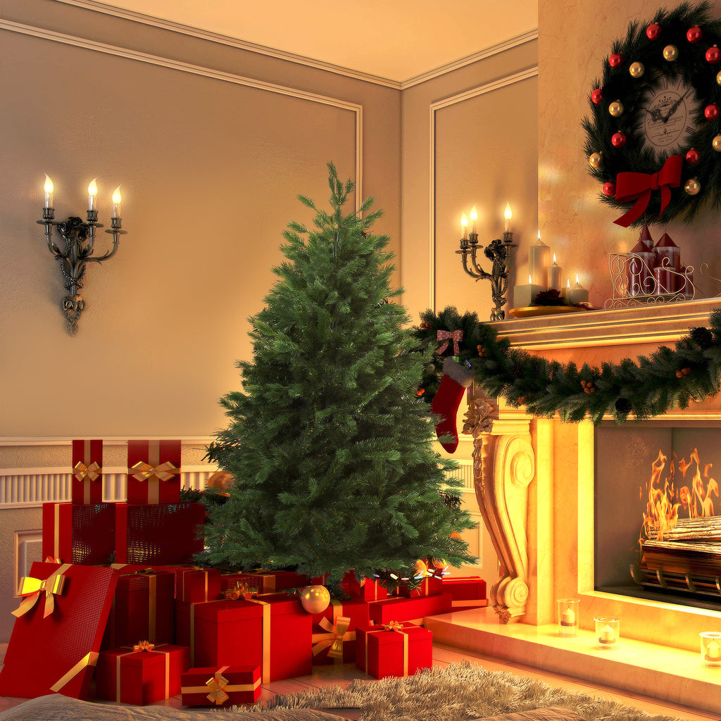 Árvore Artificial de Natal 150cm com Base Dobrável 440 Galhos PE Tridente e PVC Individual Árvore de Natal Decorativa Exterior Interior Ø75x150cm Verde — foto 2