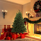 Árvore Artificial de Natal 150cm com Base Dobrável 440 Galhos PE Tridente e PVC Individual Árvore de Natal Decorativa Exterior Interior Ø75x150cm Verde — foto 2