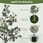 Eucalipto Artificial 150 cm Planta Artificial Decorativa Grande Árvore Artificial de Interior com 230 Folhas Decoração para Casa Escritório Dormitório Verde — foto 4