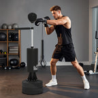Punching Ball de Boxe com Altura Ajustável com Barra Giratória 360° e Base Preenchida Punching Ball para Boxe 88x48x155-205 cm Preto — foto 2