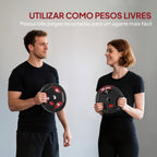 Discos de Pesos com Orifício de Ø50 mm 2 Discos de 15 kg com Anel Interior de Aço e Triplo Aperto para Halteres e Barras Treino Fitness em Casa Ginásio Ø34x5 cm Preto — foto 4