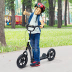 Trotinete com 2 Rodas de 12 Polegadas Trotinete para Crianças com Guiador Ajustável Freio e Cavalete Carga Máxima 100kg 120x52x80-88cm Preto — foto 2