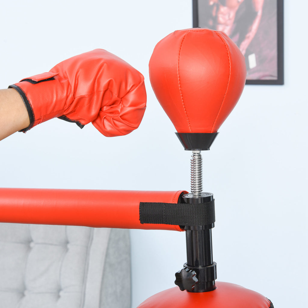 Punching Ball de Boxe com Altura Ajustável com Barra Giratória 360° e Base Preenchida Punching Ball para Boxe 88x48x155-205 cm Preto e Vermelho — foto 8