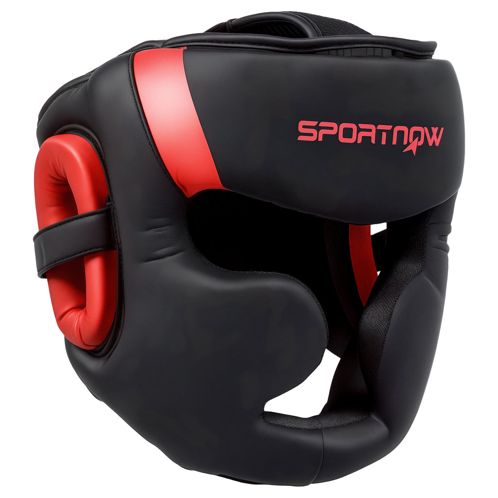 Capacete de Boxe Capacete MMA com Correia Ajustável Protetor de Cabeça para Grappling Sparring Artes Marciais Karate Tamanho L Vermelho e Preto — foto 1