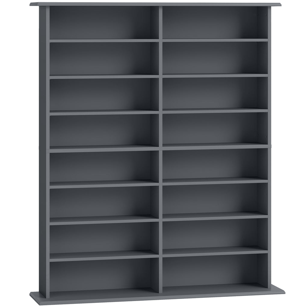 Móvel para CD e DVD com 16 Compartimentos e 12 Prateleiras Ajustáveis Capacidade Máx. 720 CD/396 DVD e Blu-ray Cinza — foto 1