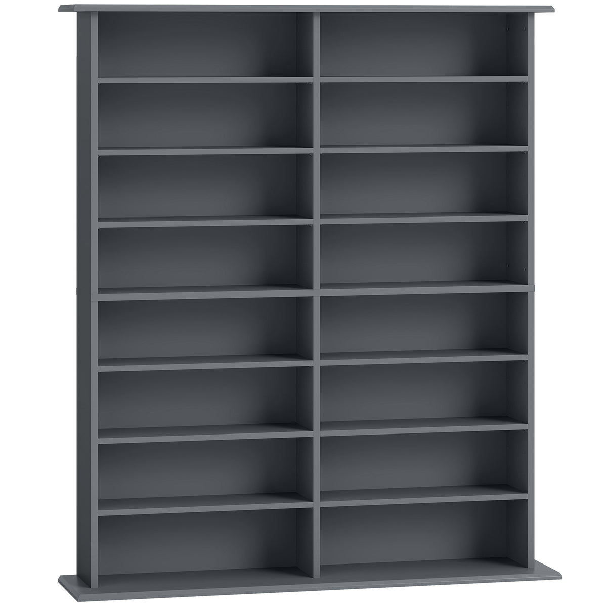 Móvel para CD e DVD com 16 Compartimentos e 12 Prateleiras Ajustáveis Capacidade Máx. 720 CD/396 DVD e Blu-ray Cinza — foto 1