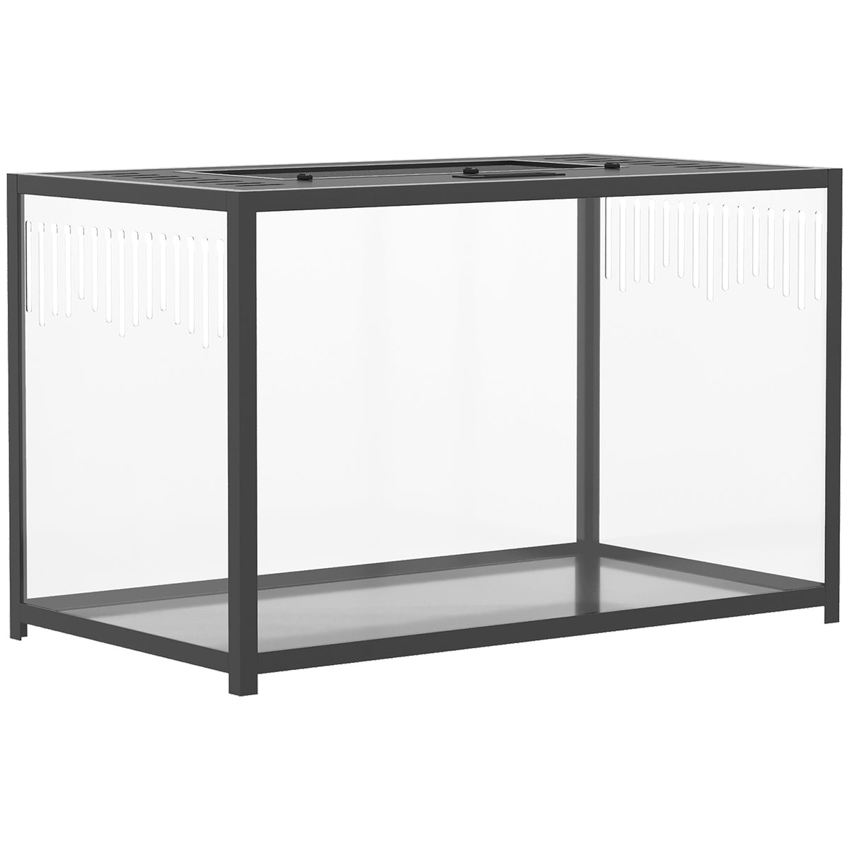 Gaiola para Hamster em Acrílico e Metal com Fundo Profundo Tampa Rebatível Aerações Laterais 80x45x50,5 cm Preto — foto 1