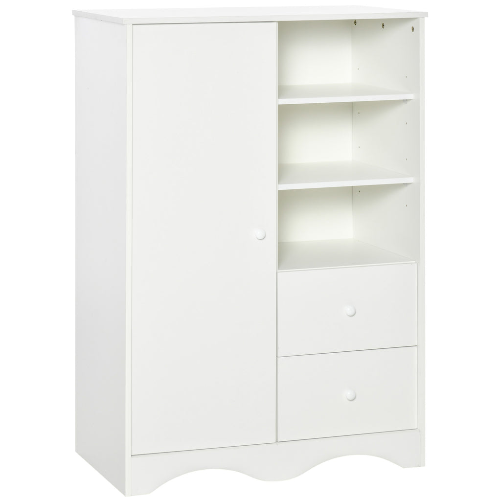 Armário Multiuso Branco 5 Prateleiras 3 Compartimentos Abertos e 2 Gavetas 85,7x49,2x123,8 cm — foto 1