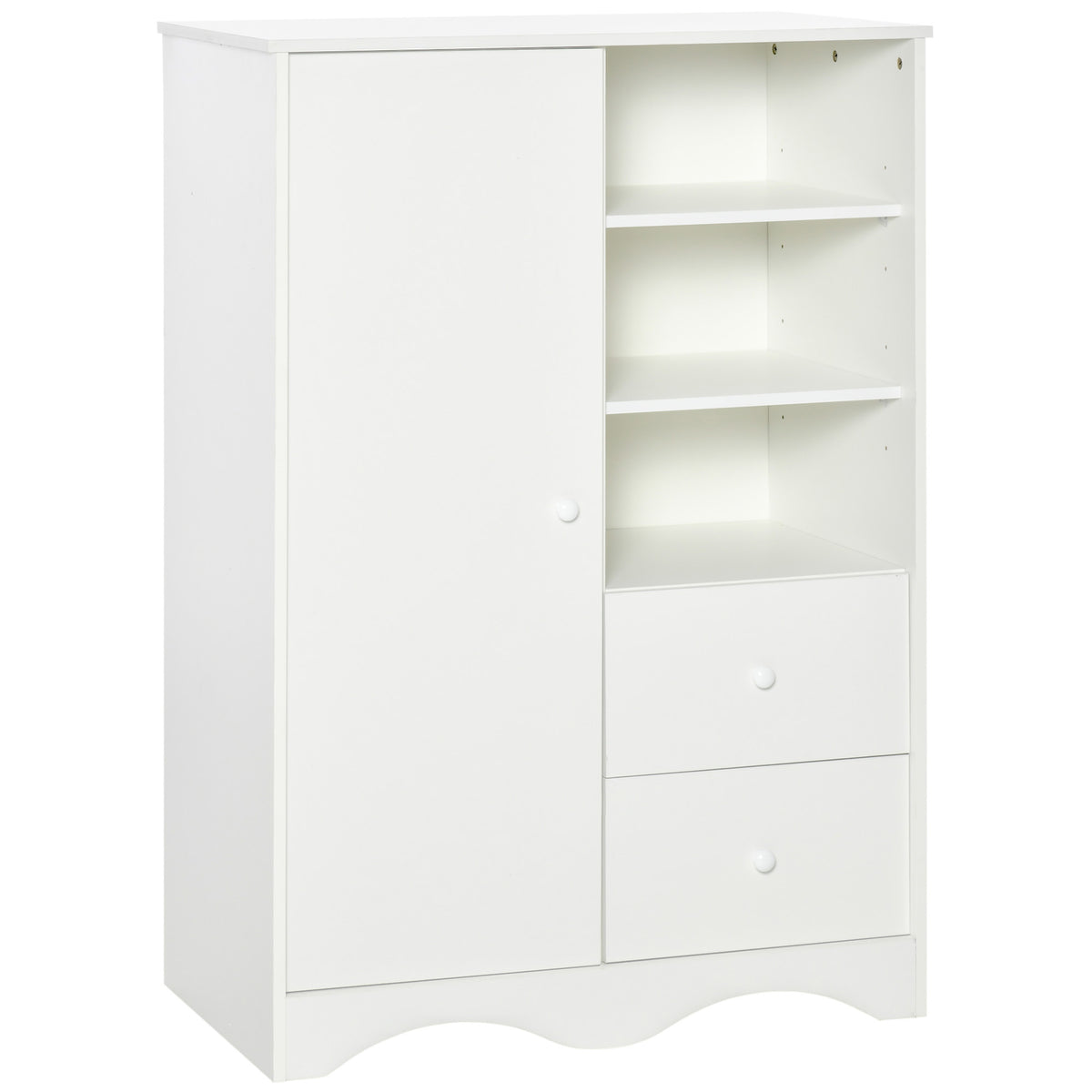 Armário Multiuso Branco 5 Prateleiras 3 Compartimentos Abertos e 2 Gavetas 85,7x49,2x123,8 cm — foto 1