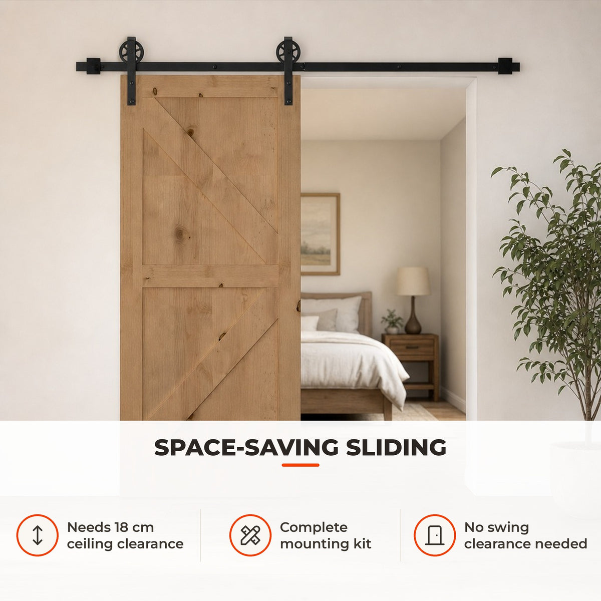Kit de acessórios para porta de celeiro deslizante Porta de montagem Trilhos de aço carbono de conjunto de peças de metal — Utilização | How to use