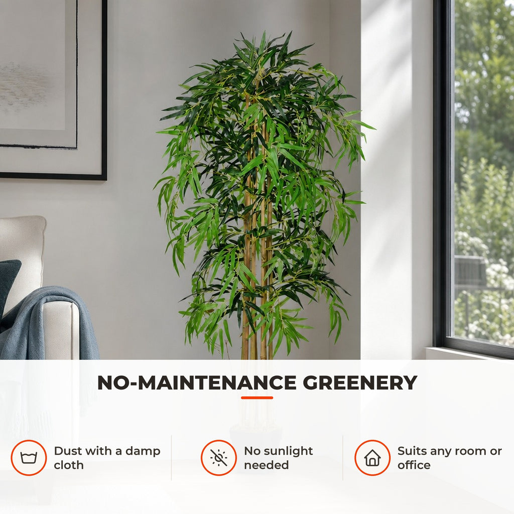 Bambu Artificial 150cm com Vaso Decorativo Planta Sintética Realística Ø18x150 cm Verde — Utilização | How to use