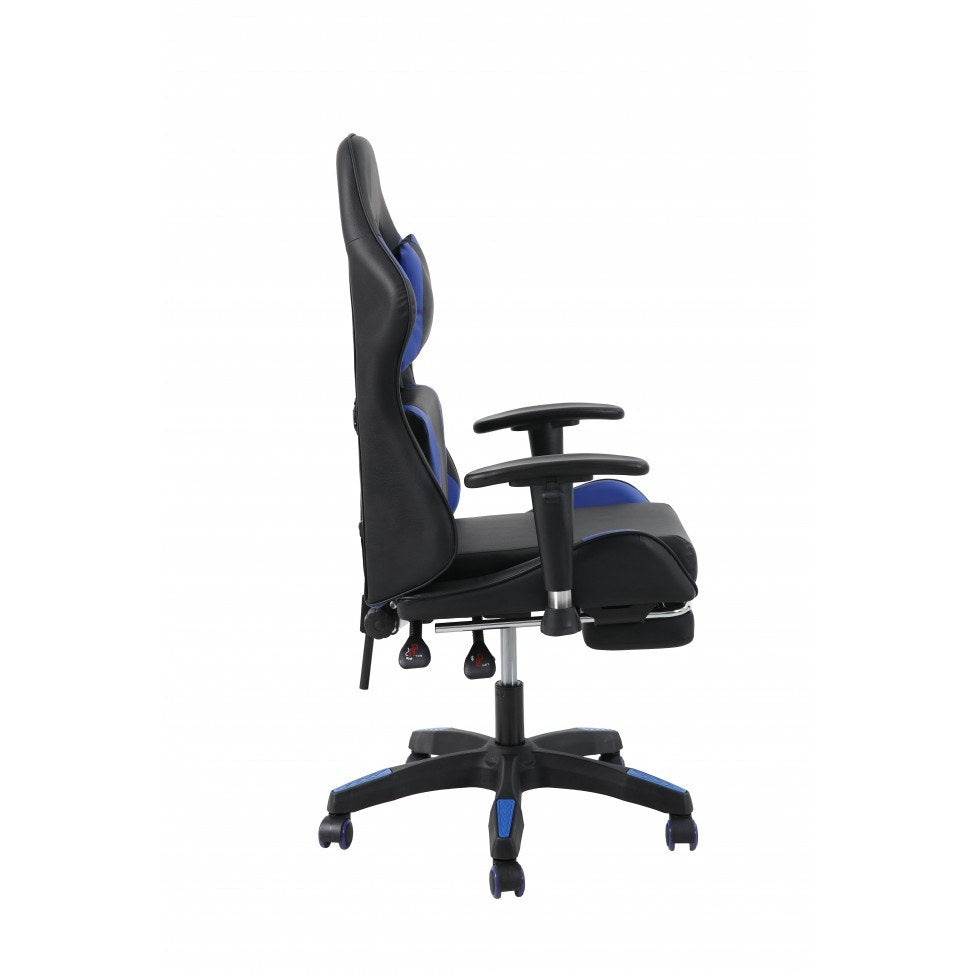 Cadeira Gaming Preta e Azul — foto 4