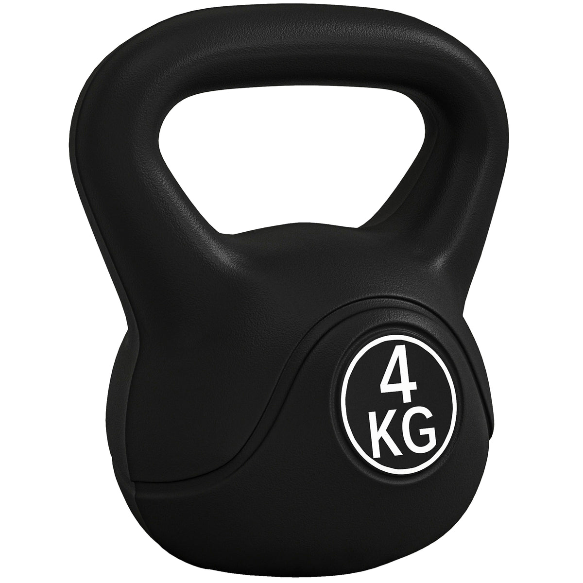 Peso Russo de 4 kg Kettlebell Fitness Preenchido de Areia com Punho Largo Antiderrapante para Exercícios e Treinos em Casa Ginásio 18x12x20 cm Preto — foto 1