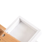 Estante de Bambú para Casa de Banho com 3 Prateleiras de Armazenamento Móvel Organizador para Cozinha Sala de Estar Lavanderia 30x18x81cm Madeira e Branco — foto 7
