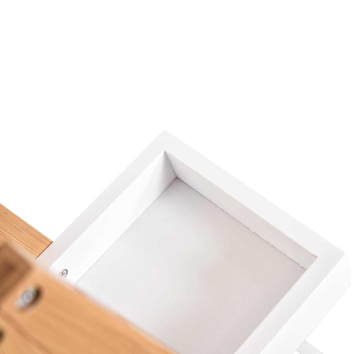 Estante de Bambú para Casa de Banho com 3 Prateleiras de Armazenamento Móvel Organizador para Cozinha Sala de Estar Lavanderia 30x18x81cm Madeira e Branco — foto 7