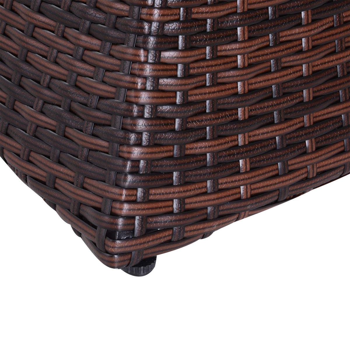 Mesa de Centro Vime com Buraco para Guarda-sol Mesita de Café Chá Mesa Auxiliar para Exterior Varanda Pátio 54x54x55cm — foto 6