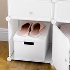 Armário Modular de Plástico Armário Modular com 6 Cubos Organizador de Roupas Sapatos Brinquedos 75x37x73cm Branco — foto 9