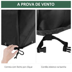 Capa Protetora para Móveis de Jardim 154x94x66cm Cobertura de Móveis Mesas Exterior Tecido Oxford 600D Impermeável com Fivela para Pátio Terraço Preto — foto 6
